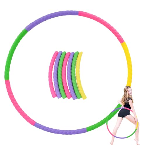 EIROVYA Hula Reifen Hoop Kinder, 7-teiliges Kunststoff Abnehmbares Hullahub Reifen für Kinder, Hoola Hoop für Tanz Fitness, Hoola-Reifen für Erwachsene und Gymnastikreifen Kinder, 1 Stück von EIROVYA