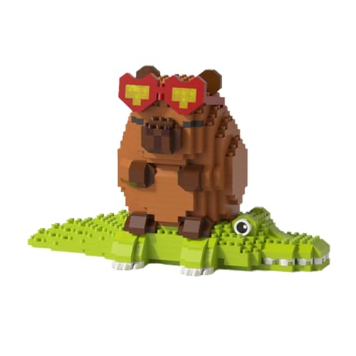 EIROVYA Klemmbausteine Tiere,Capybara Bauspielzeug,Micro Building Blocks Animal Set,Krokodil Capybara,Kreatives Spielzeug für Mädchen und Jungen ab 8 Jahren Kinder Geschenk zum Bauen von EIROVYA