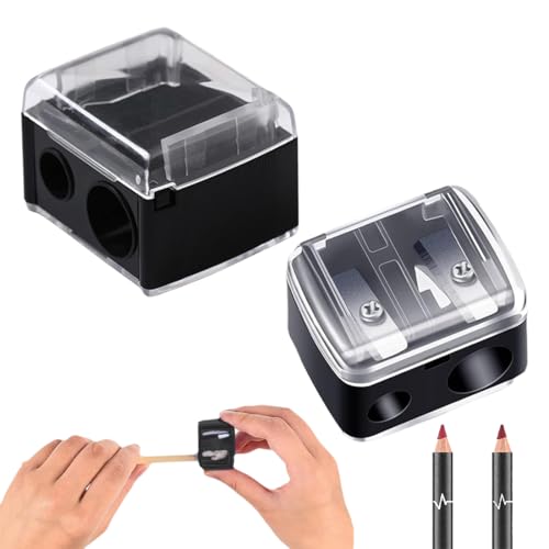 EIROVYA Makeup Sharpener Anspitzer, Kosmetikspitzer, Spitzer für Kajalstifte - Universal Anspitzer für Augenbrauenstift, Lippenkonturenstift, Eyeliner, Präzisionsklingen, 2 Stück von EIROVYA