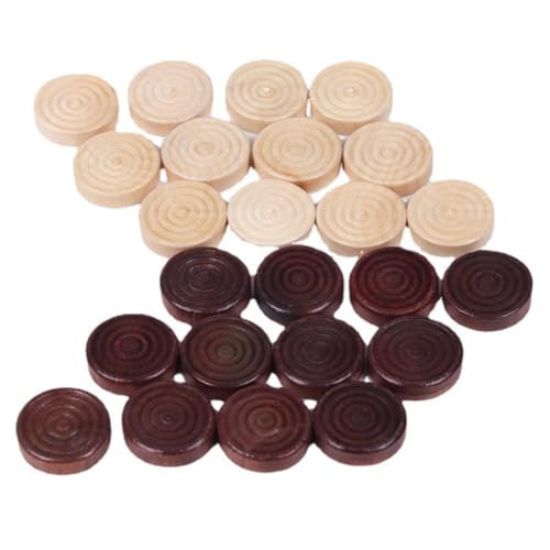 EIROVYA Spielsteine für Brettspiele,Backgammon Holz,Dame-Spielsteine,Dame-Spielsteine,Backgammon-Spielsteine,Backgammon,Schach,Stapelbare Dame-Spielsteine aus Holz,24 PCS von EIROVYA