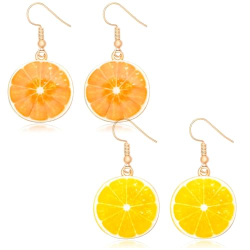 EIROVYA Weibliche Früchte Ohrringe Frucht-Ohr-bolzen Lustige Nette Ohrringe Tropfen Baumeln, 2 Paare von EIROVYA
