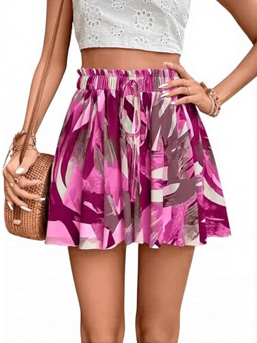 EIRUKON Kurze Hose Damen Sommer Shorts Leichte Elegant Flowy Damen-Shorts Elastisch High Waist Kurze Hosen Casual Rüschen Strandshorts Hosenrock,Rosa,M EIRUKON Kurze Hose Damen Sommer Shorts Leichte Elegant Flowy Damen-Shorts Elastisch High Waist Kurze Hosen Casual Rüschen Strandshorts Hosenrock,Rosa,M von EIRUKON