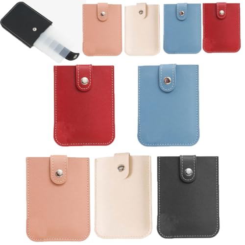 EIRZNGXQ Cardcarie – Kartenorganizer zum Herausziehen von Casexey – Druckknopfverschluss, Leder-Organizer-Tasche, personalisierter Kartenhalter, Kreditkartenetui, 5 Stück-Mix von EIRZNGXQ