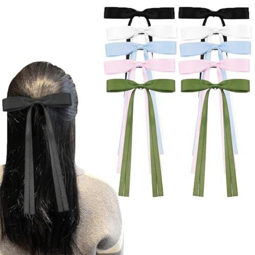 Haarschleifen für Frauen, Haarband, Haarschleife, Clips, Haarbänder, Quastenband, Bowknot Haarspangen für Pferdeschwanzhalter, Bowknot mit langem Schwanz Haarschmuck von EIRZNGXQ