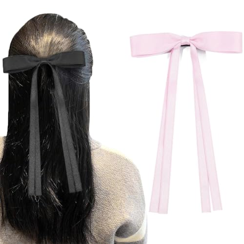 Haarschleifen für Frauen, Haarband, Haarschleife, Clips, Haarbänder, Quastenband, Bowknot Haarspangen für Pferdeschwanzhalter, Bowknot mit langem Schwanz Haarschmuck von EIRZNGXQ