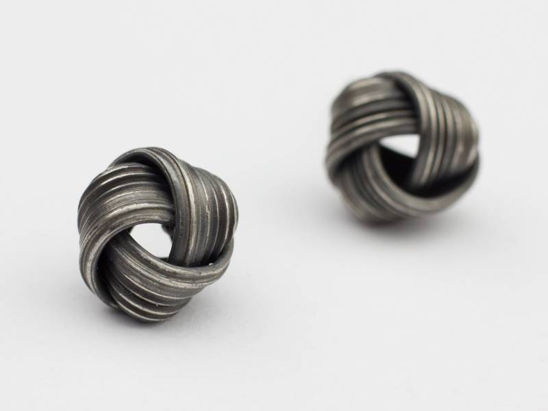 Ohrstecker Knoten Goldschmiedearbeiten Echtschmuck Verlobungsgeschenk Silber Design-Schmuck Damen Ohrring von EISROSE