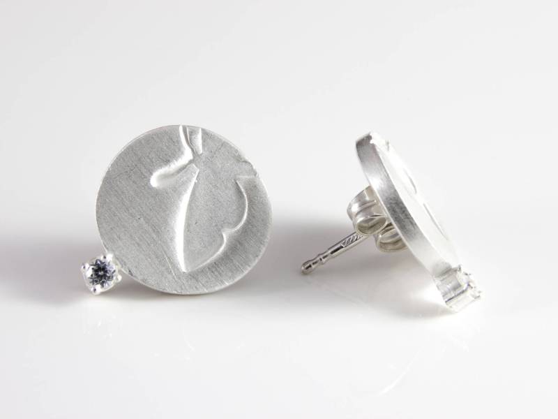 Ohrstecker Silber Ausgefallene Ohrringe "Schmetterling" Außergewöhnliche Statement Moderner Ausgefallener Schmuck Silberschmuck von EISROSE