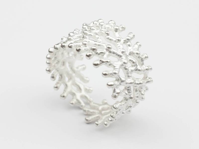Ring Silber "Koralle" Ausgefallene Ringe Maritimer Schmuck Moderner Ausgefallener Statement Fingerring von EISROSE