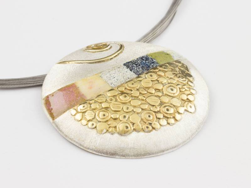 Silber-Anhänger Strand Maritimer Schmuck Meer Ozean Emaille Besondere Ausgefallene Halskette Handgefertigt Design Kunst von EISROSE