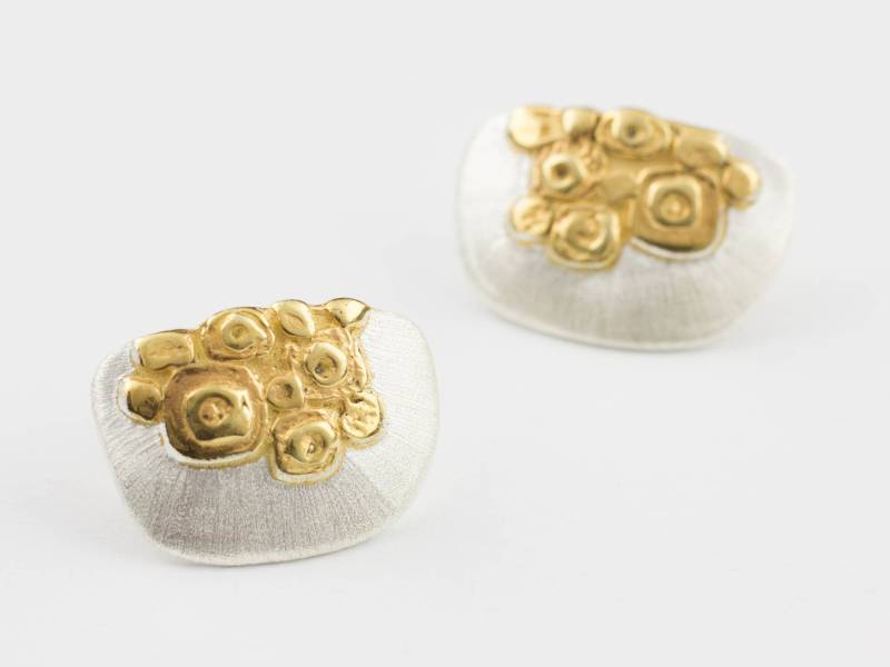 Silber-Ohrringe Sonnenstrahlen Damen Sonne Goldschmied Besonderer Schmuck Teil-Vergoldet Exklusiv Handgemachter Gallerie von EISROSE