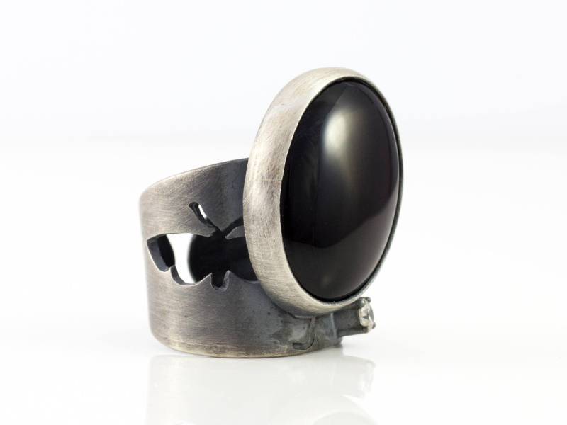 statement Ring Silber Onyx Ausgefallene Ringe Größe 54 - 65 Silberschmuck Außergewöhnlicher Schmuck Fingerring Ausgefallener von EISROSE