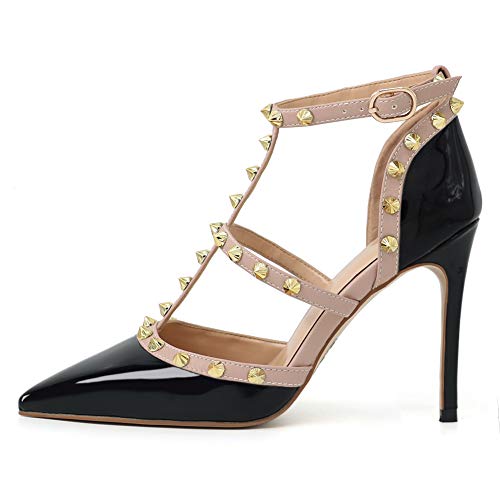 Eithy Damen Slingbacks Mid High Heels Spitz Zehen Schnalle Sommerschuhe Party Alltag Abend Sandalen, Schwarz, 40.5 EU Eithy Damen Slingbacks Mid High Heels Spitz Zehen Schnalle Sommerschuhe Party Alltag Abend Sandalen, Schwarz, 40.5 EU von EITHY