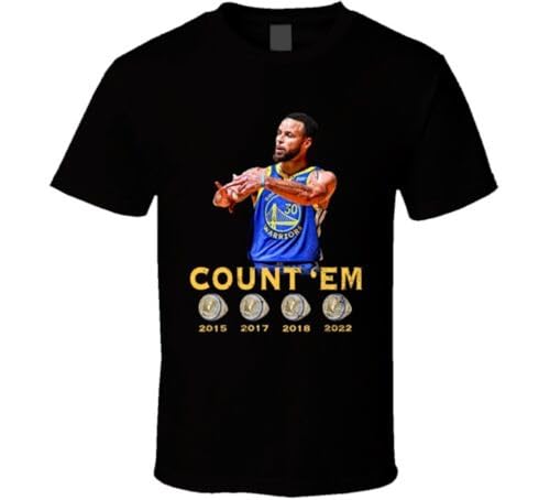 Count Em Steph Curry Four Rings T Shirt XL BlackMedium von EIWOLJ
