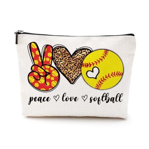 EIXU Inspirierende Kosmetiktasche, Softball-Geschenk, für Mütter, religiöse Geschenke für Frauen, Softballspieler, Weihnachten, Mehrfarbig 673, 10*7*2 inches von EIXU