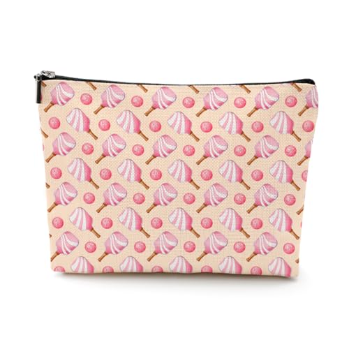 EIXU Kosmetiktasche für Sport, Lebensmittel, Obst, Vegetarisch, Geschenk, Make-up-Tasche für Damen und Mädchen, PickleballPrint, 10*7*2 inches von EIXU