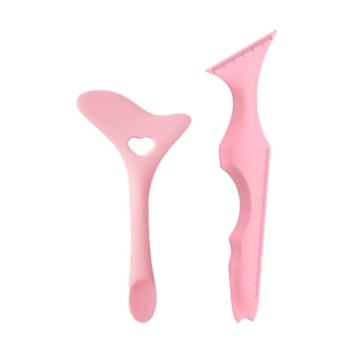 2 Stück Silikon Eyeliner Schablonen, Make-Up Werkzeug für Anfänger, Silikon-Eyeliner-Hilfe, Lippenstift-Tragehilfe,Gesichtscreme, mehrzwecktauglich für perfekten Augen-Make-up-Look.(Rosa) von EIYVPRA