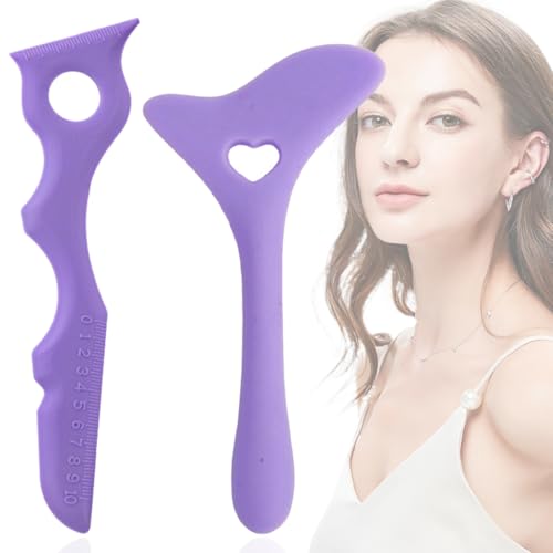 2 Stück Silikon Eyeliner Schablonen, Make-Up Werkzeug für Anfänger, Silikon-Eyeliner-Hilfe, Lippenstift-Tragehilfe,Gesichtscreme, mehrzwecktauglich für perfekten Augen-Make-up-Look.(lila) von EIYVPRA