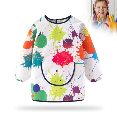 Malschürze Kinder Malerkittel für 10-15 Jahre Mädchen Junge Tuschkittel Wasserdicht Malkittel Bastelschürze mit Ärmeln und Big Taschen für Schule Kunst Malerei Kochen von EIYVUAL