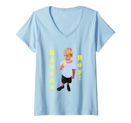 Damen Bananenjunge! T-Shirt mit V-Ausschnitt Damen Bananenjunge! T-Shirt mit V-Ausschnitt von EJ Stuff