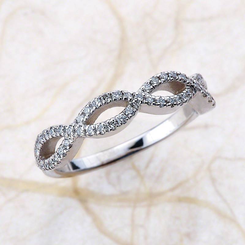 Diamant Ehering Befindet Sich/Verdreht Knoten Design Stapelbare Band Ring von EJCOLLECTIONS