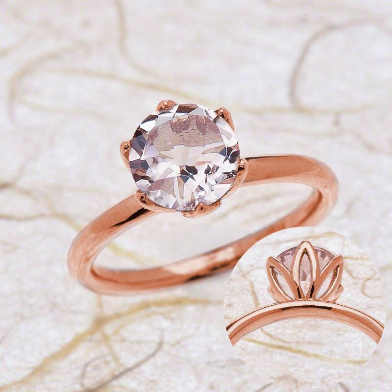 Morganit Verlobungsring Rosegold/Solitär Fassung Tulpenfassung von EJCOLLECTIONS