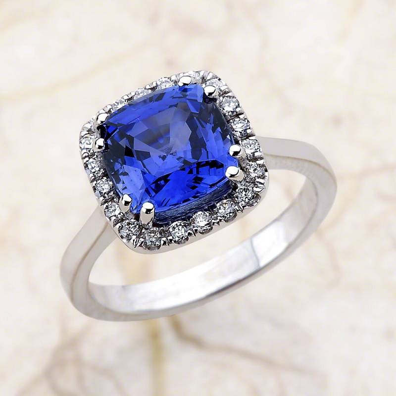 Saphir-Verlobungsring Kissen Geschnitten Halo September Birthstone/Blaue Edelstein Labor Gewachsen Geburtstagsgeschenk Saphir-Verlobungsring Kissen Geschnitten Halo September Birthstone/Blaue Edelstein Labor Gewachsen Geburtstagsgeschenk von EJCOLLECTIONS