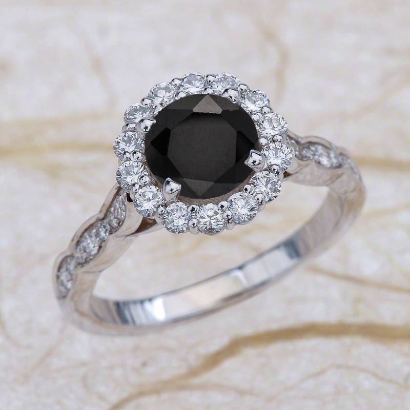 Spinell Verlobungsring Weißgold, Heiligenschein Überbacken Verlobungsring, Weiß Gold von EJCOLLECTIONS