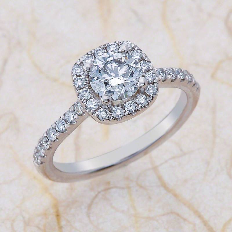 Verlobungsring Mit 6 Mm Weiß Saphir in 14K White Gold von EJCOLLECTIONS