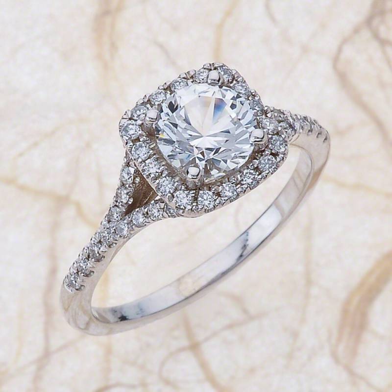 Weiß Saphir-Verlobungsring - 14Kt Weißgold Diamant-Verlobungsring Mit Einem 1, 50 Ct Natürliche Runde Weiß Saphir Zentrum von EJCOLLECTIONS