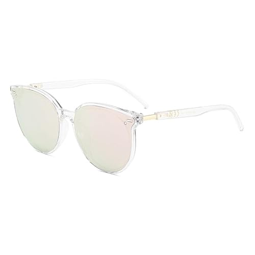EJDHA Damen Sonnenbrille, Transparenter Rahmen, Rosa Verspiegelte Gläser, Modernes Design (Transparentfarbe/Pink) von EJDHA