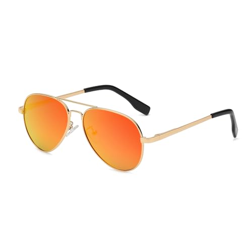 EJDHA Damensonnenbrille für Herren, klassische Pilotenbrille, UV400-Schutz, Farbpolarisation (Rot reflektierend) von EJDHA