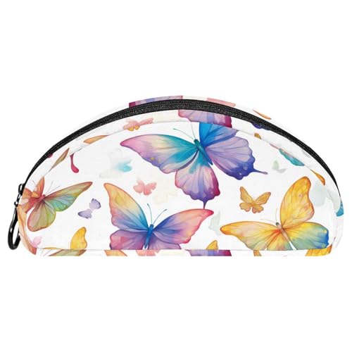 EJFICAHG Federtasche Aquarell Schmetterlingsmuster Stiftebox Schreibwarenetui Stifteetui Reißverschluss Makeup Kosmetiktasche Reiseveranstalter von EJFICAHG
