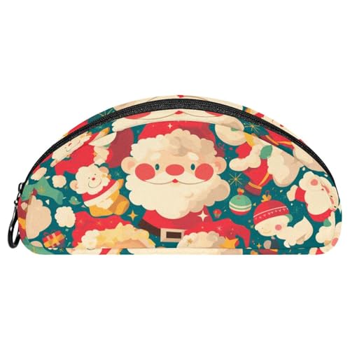 EJFICAHG Federtasche Cute Christmas Santa Claus Pattern Stiftebox Schreibwarenetui Stifteetui Reißverschluss Makeup Kosmetiktasche Reiseveranstalter von EJFICAHG