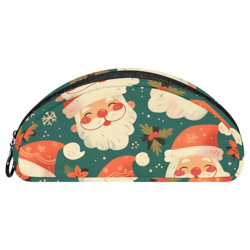 EJFICAHG Federtasche Cute Christmas Santa Claus Pattern Stiftebox Schreibwarenetui Stifteetui Reißverschluss Makeup Kosmetiktasche Reiseveranstalter von EJFICAHG