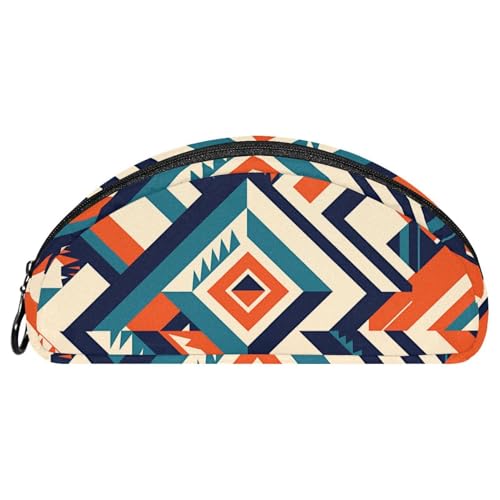 EJFICAHG Federtasche Geometrisches Muster Mit Karo-Streifen Stiftebox Schreibwarenetui Stifteetui Reißverschluss Makeup Kosmetiktasche Reiseveranstalter von EJFICAHG