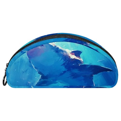 EJFICAHG Federtasche Hai Schwimmt Wasser Stiftebox Schreibwarenetui Stifteetui Reißverschluss Makeup Kosmetiktasche Reiseveranstalter von EJFICAHG