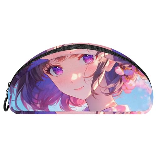 EJFICAHG Federtasche Kirschblüte Anime Girl Stiftebox Schreibwarenetui Stifteetui Reißverschluss Makeup Kosmetiktasche Reiseveranstalter von EJFICAHG