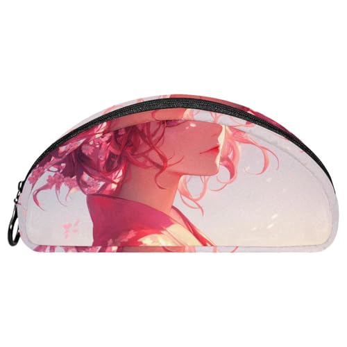 EJFICAHG Federtasche Kirschblüten Anime Girl Stiftebox Schreibwarenetui Stifteetui Reißverschluss Makeup Kosmetiktasche Reiseveranstalter von EJFICAHG