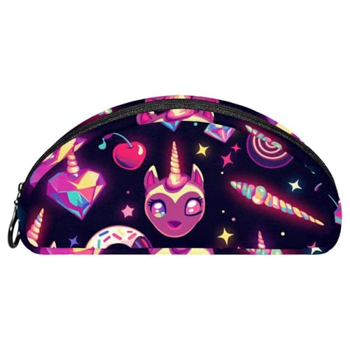 EJFICAHG Federtasche Neon Patterns Herz Kirsche Erdbeer Donut Stiftebox Schreibwarenetui Stifteetui Reißverschluss Makeup Kosmetiktasche Reiseveranstalter von EJFICAHG