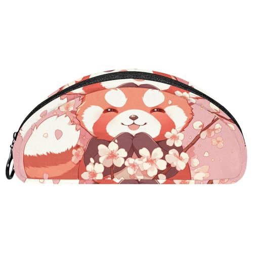 EJFICAHG Federtasche Niedlicher Roter Panda Kirschblüte Stiftebox Schreibwarenetui Stifteetui Reißverschluss Makeup Kosmetiktasche Reiseveranstalter von EJFICAHG