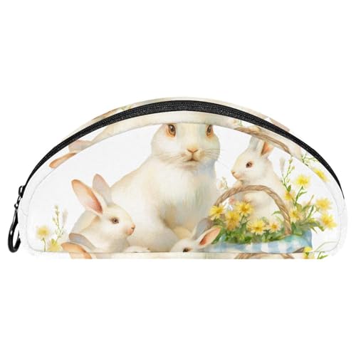 EJFICAHG Federtasche Ostern Kaninchen Bunny Stiftebox Schreibwarenetui Stifteetui Reißverschluss Makeup Kosmetiktasche Reiseveranstalter von EJFICAHG