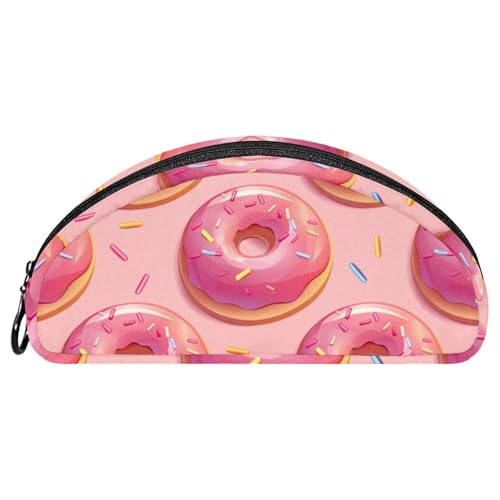 EJFICAHG Federtasche Pinke Donuts Mit Streuseln Stiftebox Schreibwarenetui Stifteetui Reißverschluss Makeup Kosmetiktasche Reiseveranstalter von EJFICAHG