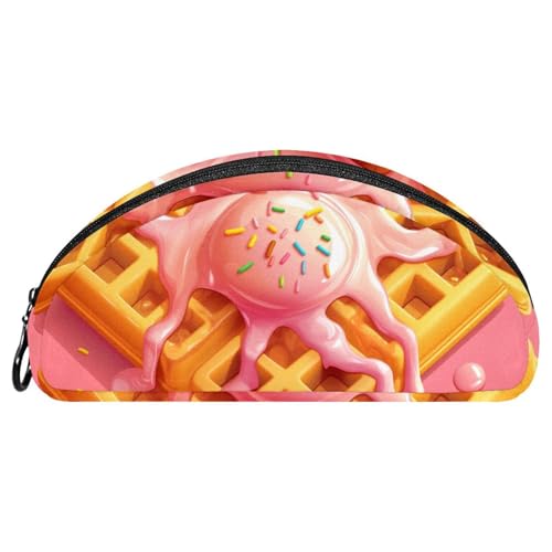 EJFICAHG Federtasche Rosa Kuchen Dessert Stiftebox Schreibwarenetui Stifteetui Reißverschluss Makeup Kosmetiktasche Reiseveranstalter von EJFICAHG