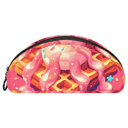 EJFICAHG Federtasche Rosa Kuchen Dessert Stiftebox Schreibwarenetui Stifteetui Reißverschluss Makeup Kosmetiktasche Reiseveranstalter von EJFICAHG