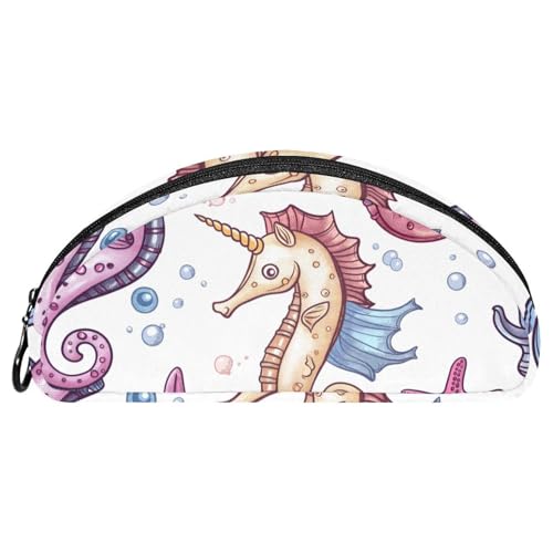 EJFICAHG Federtasche Seepferdchen Einhorn Seestern Muster Stiftebox Schreibwarenetui Stifteetui Reißverschluss Makeup Kosmetiktasche Reiseveranstalter von EJFICAHG