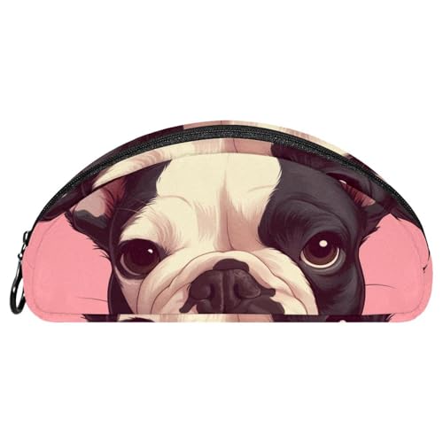 EJFICAHG Federtasche Tier Französische Bulldogge Stiftebox Schreibwarenetui Stifteetui Reißverschluss Makeup Kosmetiktasche Reiseveranstalter von EJFICAHG