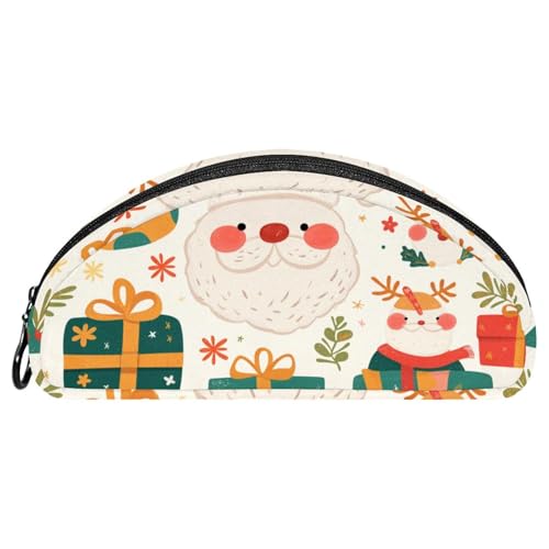 EJFICAHG Federtasche Weihnachten Weihnachtsmann Muster Stiftebox Schreibwarenetui Stifteetui Reißverschluss Makeup Kosmetiktasche Reiseveranstalter von EJFICAHG
