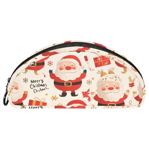 EJFICAHG Federtasche Weihnachten Weihnachtsmann Muster Stiftebox Schreibwarenetui Stifteetui Reißverschluss Makeup Kosmetiktasche Reiseveranstalter von EJFICAHG