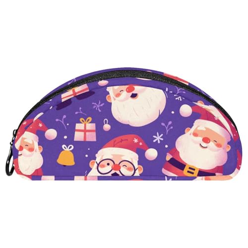 EJFICAHG Federtasche Weihnachten Weihnachtsmann Und Schneeflocken Muster Stiftebox Schreibwarenetui Stifteetui Reißverschluss Makeup Kosmetiktasche Reiseveranstalter von EJFICAHG