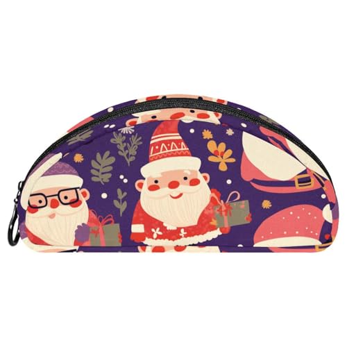 EJFICAHG Federtasche Weihnachten Weihnachtsmann Und Schneeflocken Muster Stiftebox Schreibwarenetui Stifteetui Reißverschluss Makeup Kosmetiktasche Reiseveranstalter von EJFICAHG